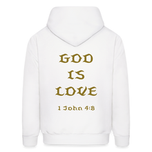 Load image into Gallery viewer, God is Love Gold Letter Hoodie - white
