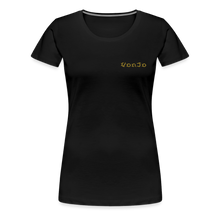 Load image into Gallery viewer, Women’s God is Love (Gold Letter) Tee - black
