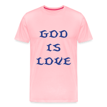 Load image into Gallery viewer, God is Love (Front) Blue Letter Tee - pink
