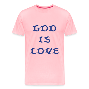 God is Love (Front) Blue Letter Tee - pink