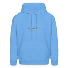 Load image into Gallery viewer, God is Love Gold Letter Hoodie - carolina blue
