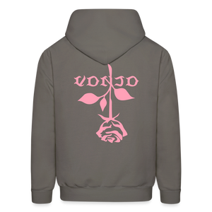 Unisex VonJo Floral (Pink Letter) Hoodie - asphalt gray