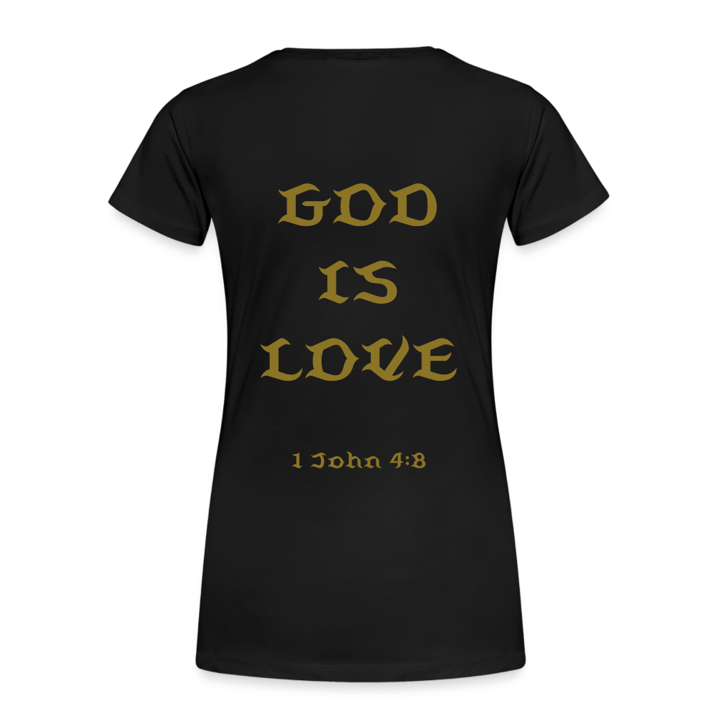 Women’s God is Love (Gold Letter) Tee - black