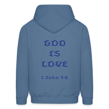 Load image into Gallery viewer, Unisex God is Love Royal Blue Letter Hoodie - denim blue
