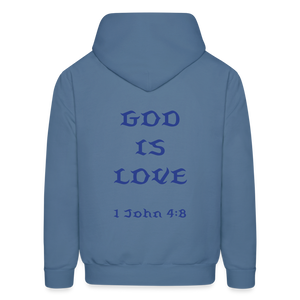 Unisex God is Love Royal Blue Letter Hoodie - denim blue