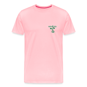 Men's VonJo Floral (Green Letter) Tee - pink