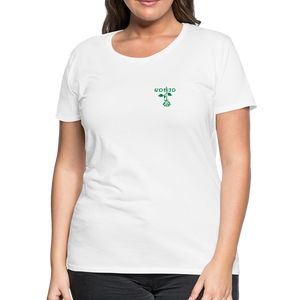 Women's VonJo Floral (Green Letter) Tee - white