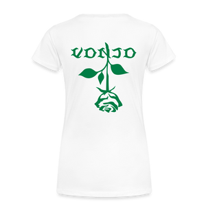 Women's VonJo Floral (Green Letter) Tee - white