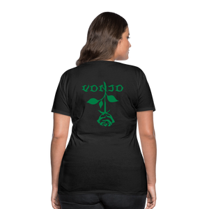 Women's VonJo Floral (Green Letter) Tee - black