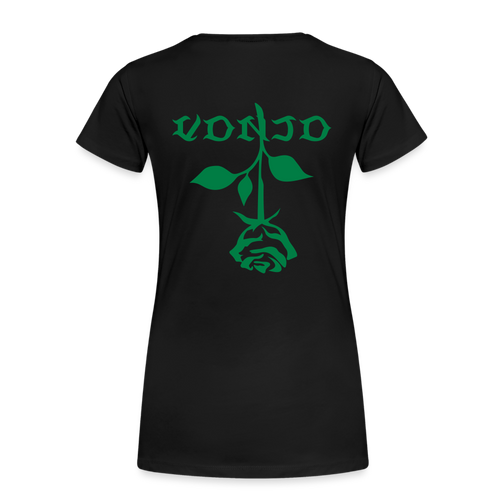 Women's VonJo Floral (Green Letter) Tee - black