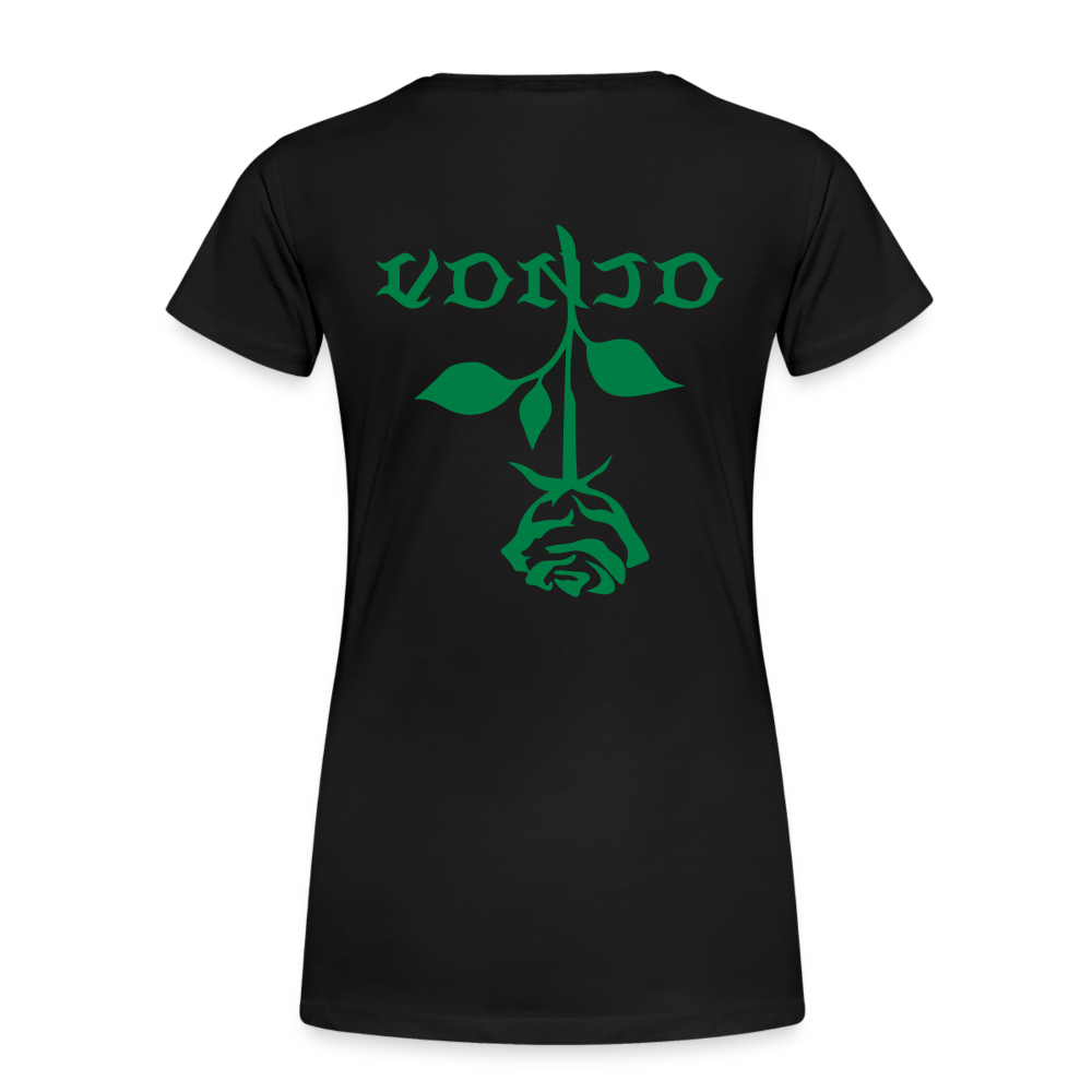 Women's VonJo Floral (Green Letter) Tee - black