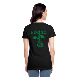 Women's VonJo Floral (Green Letter) Tee - black