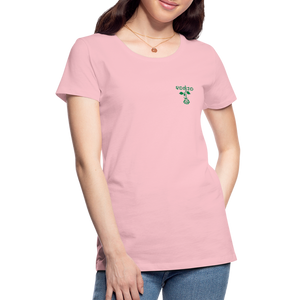 Women's VonJo Floral (Green Letter) Tee - pink