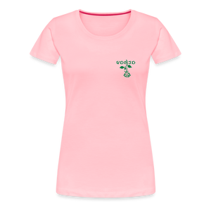 Women's VonJo Floral (Green Letter) Tee - pink