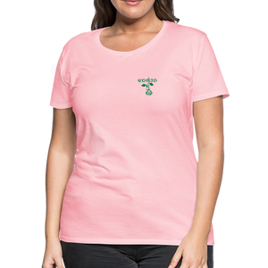 Women's VonJo Floral (Green Letter) Tee - pink