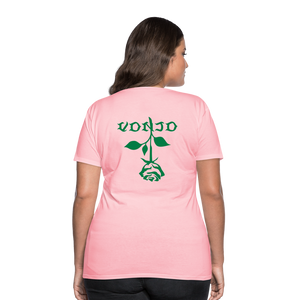 Women's VonJo Floral (Green Letter) Tee - pink