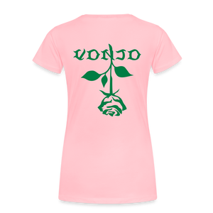 Women's VonJo Floral (Green Letter) Tee - pink