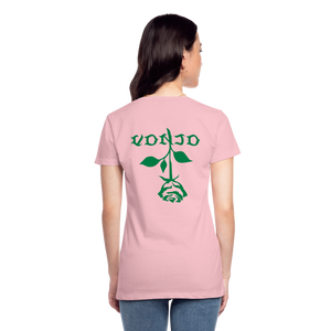 Women's VonJo Floral (Green Letter) Tee - pink