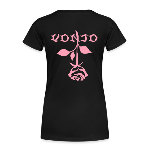 Women's VonJo Floral (Pink Letter) Tee - black