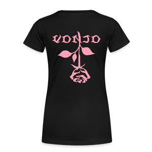 Women's VonJo Floral (Pink Letter) Tee - black